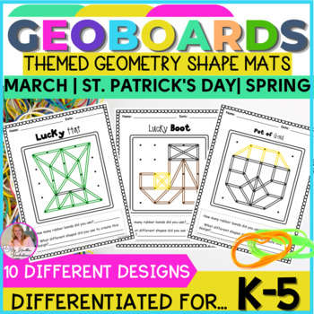 Preview of March Geoboards | St. Patrick's Day | Practice Geometry & Fine Motor Skills
