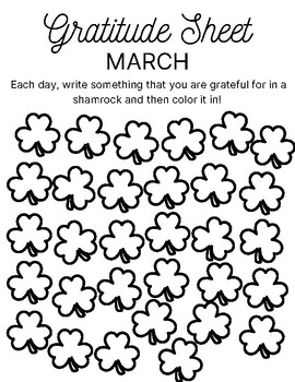 March Gratitude Sheet by Suzanne Herold | TPT