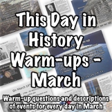 This Day in History Warm-ups for March