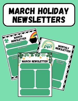 Preview of March Holiday Newsletters