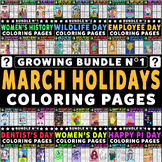 March Holidays Coloring Pages Growing Bundle N° 1