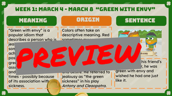 Preview of March Idiom of the Week