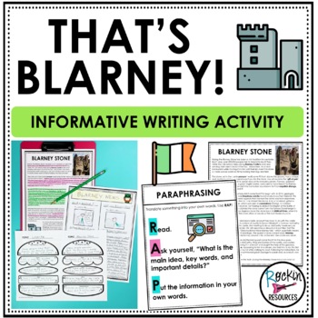 Preview of St. Patrick's Day Informative Writing | March Writing Activity | Blarney Stone