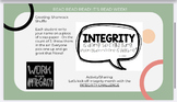 March (Integrity themed) Morning Meeting Slideshow