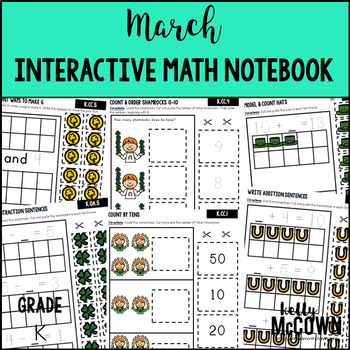 Preview of March Interactive Math Notebook Kindergarten