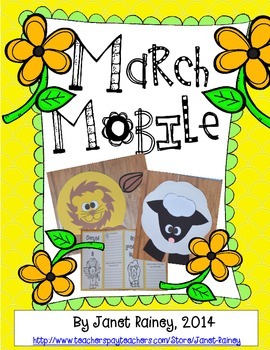 Preview of Lion & Lamb Interactive March Mobile Craftivity & Accordion Fold Book