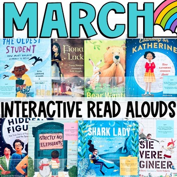 Preview of March Interactive Read Alouds Women's History Month Activities Spring Activities