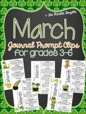 March Journal Prompt Clips- Grades 3-6