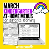 March Kindergarten Choice Board Activities - Math, Writing