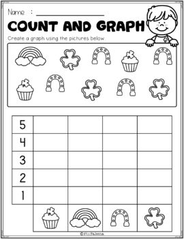 March Kindergarten Math and Literacy Practice by Miss Faleena | TPT
