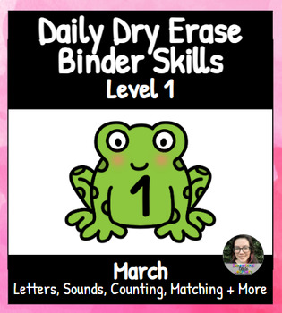 Preview of March LEVEL 1 - Dry Erase Binder - Special Education, Morning Work & Centers