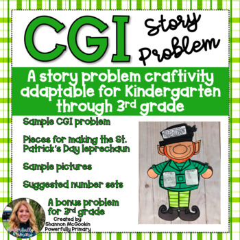 Preview of March Leprechaun Craftivity | CGI Math Word Problem | Story Problem