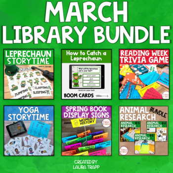 Preview of March Library Lessons for Spring Library Skills