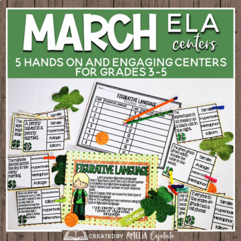 Preview of March Literacy Centers + Digital Bundle