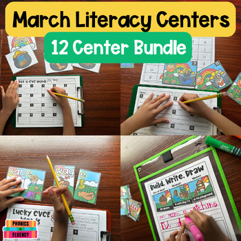 Preview of March Literacy Centers - Kindergarten Literacy Centers - Spring Literacy Centers