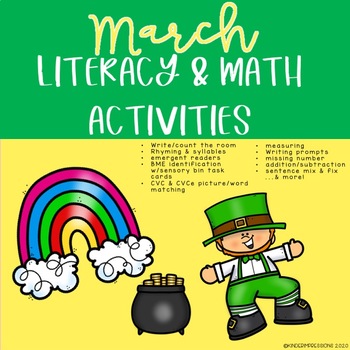 Preview of March Literacy & Math Activities