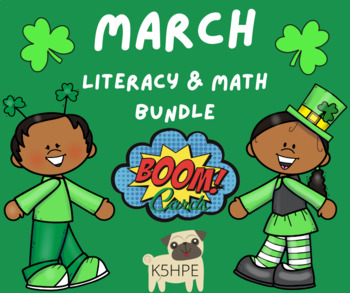 Preview of March Literacy & Math BOOM! Cards Bundle!