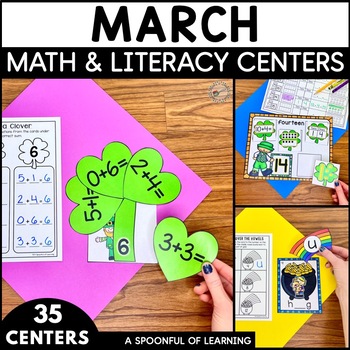 Preview of March Literacy and Math Centers (BUNDLED) Aligned to the CC