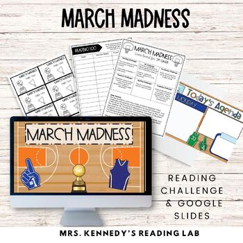Preview of March Madness Activities and Editable Reading Challenge | March Google Slides