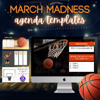 Preview of March Madness Agenda Templates | Daily, Weekly, Monthly
