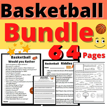 Preview of Basketball Bundle Trivia Resources Lessons Activities No Prep March