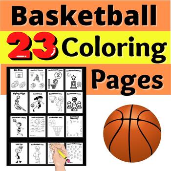 Preview of Basketball Coloring Pages Activity Lesson School Resource No Prep