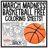 March Madness Basketball Coloring Sheets