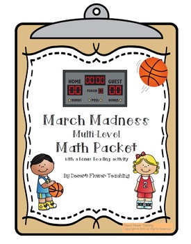Preview of March Madness Multi-Level Math Packet with a Reading Activity