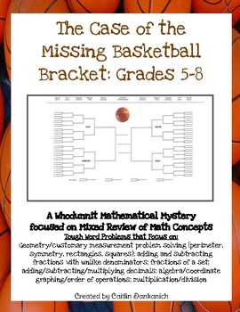 Preview of March Madness Basketball Math Enrichment- Whodunnit Math Mystery