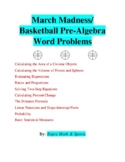 March Madness/Basketball Pre-Algebra Word Problems
