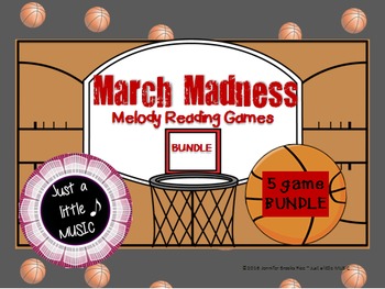 Preview of March Madness--Basketball Themed Melodic Reading 5 Game BUNDLE