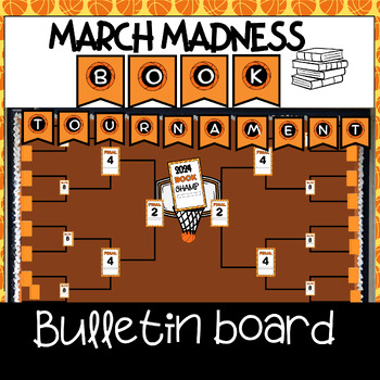 Preview of March Madness Book Tournament Bulletin Board, Reading Challenge, Brackets