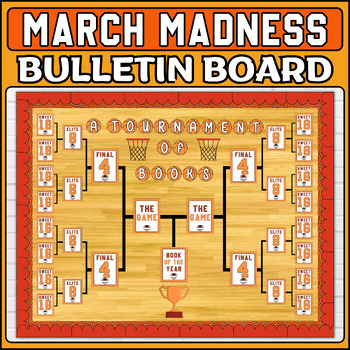 Preview of March Madness Book Tournament Bulletin Board: Reading Challenges & Brackets