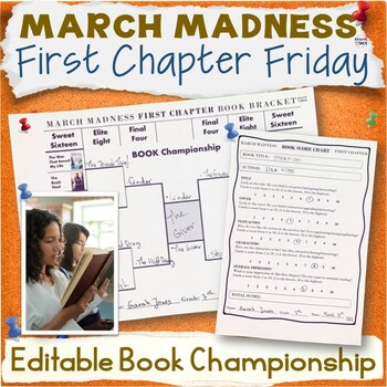Preview of March Madness Book Bracket - First Chapter Friday Championship Editable Template