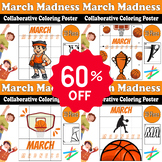 March Madness Collaborative Coloring Poster Bundle: 5 Bask