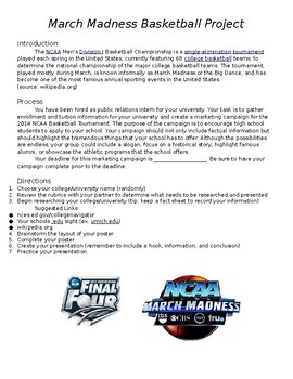 Preview of March Madness College Research Project