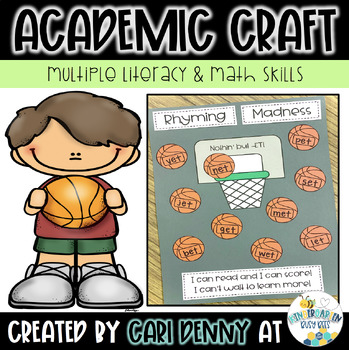 Preview of March Madness Craft | Spring Literacy & Math Craft | March Basketball Craftivity