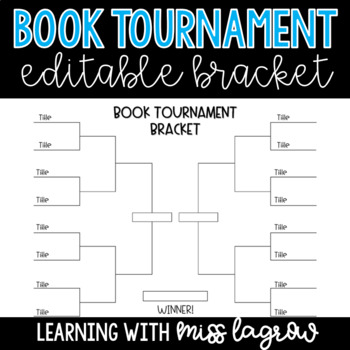 March Madness Editable Book Tournament Bracket Brackets TPT