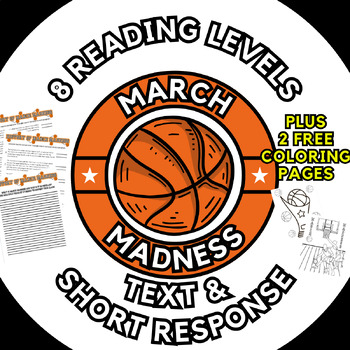 Preview of March Madness History Text Short Response Basketball ELA Close Read Write Level