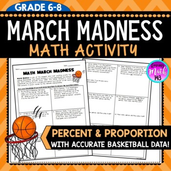 Preview of March Madness Math Activity Percent and Proportion