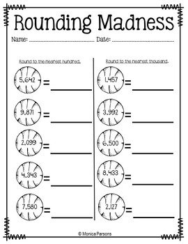 math madness practice sheets basketball themed by monica parsons