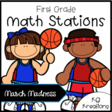 1st Grade Math Centers: March Basketball