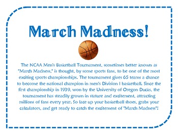 Preview of March Madness Mathematics