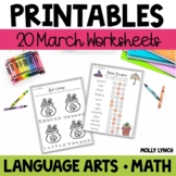 March NO PREP Printables! Common Core Worksheets for Math and Language Arts
