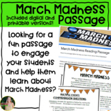 March Madness Reading Passage- Digital & Printable Versions!