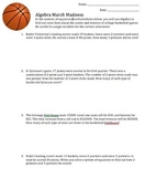 March Madness Systems of Equations Worksheet