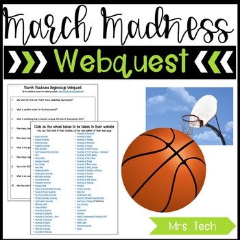 Preview of March Madness Webquest