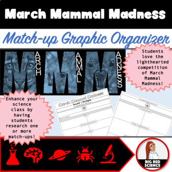 March Mammal Madness Animal Match-up Graphic Organizer by Big Red Science