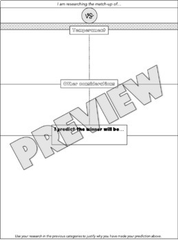 March Mammal Madness Animal Match-up Graphic Organizer by Big Red Science