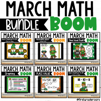 Preview of March Math BOOM LEARNING Bundle Distance Learning St. Patrick's Day